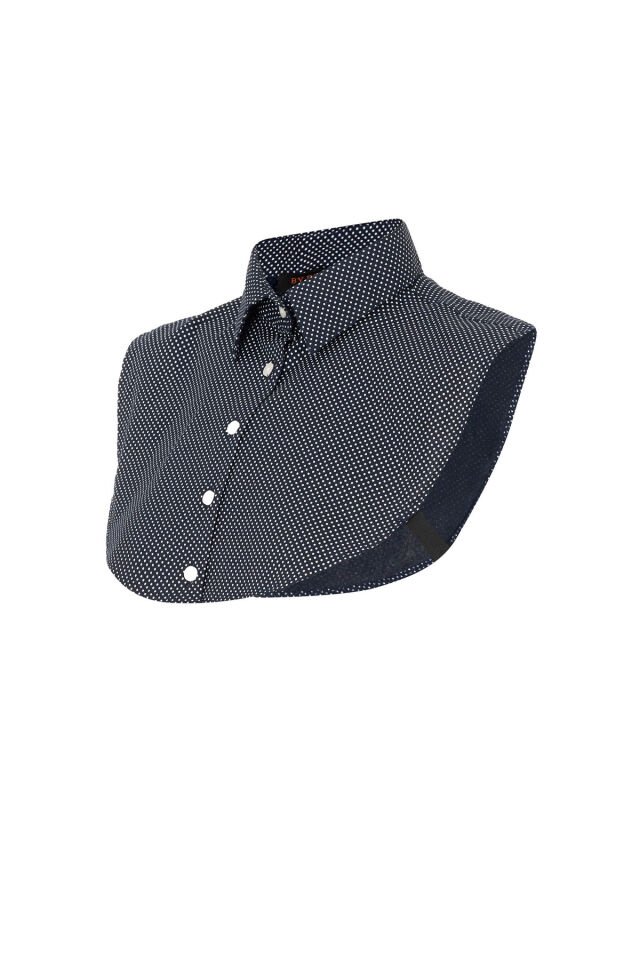LACİVERT PUANTİYELİ KADIN İÇ CROP GÖMLEK lacivert puantiyeli - XL