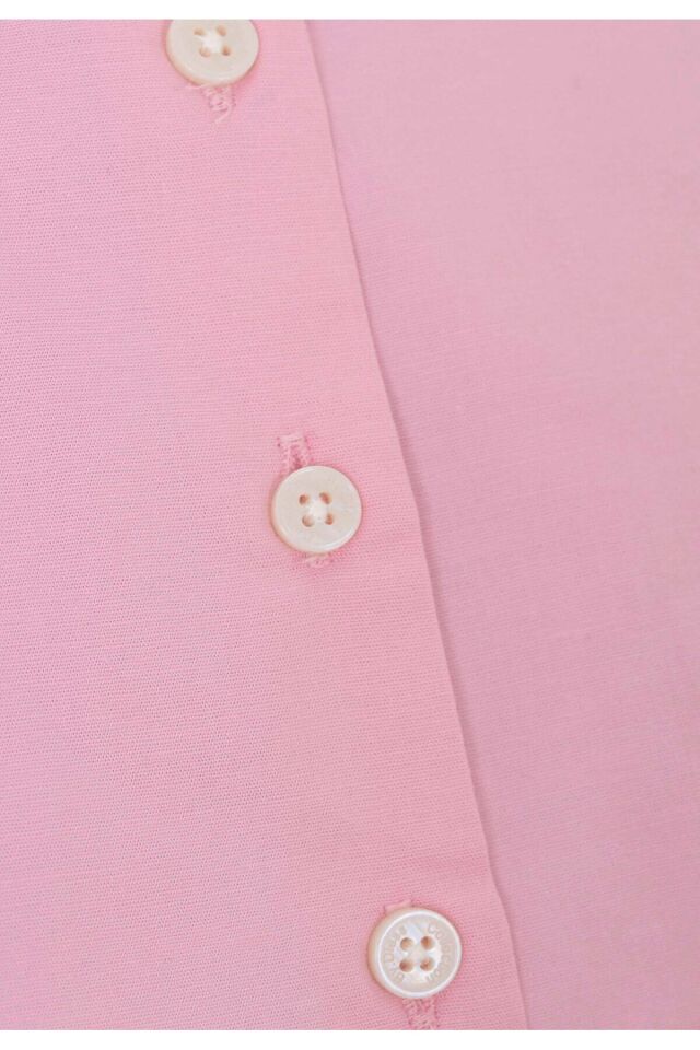 Pembe Kadın Iç Crop Gömklek pembe - 3XL