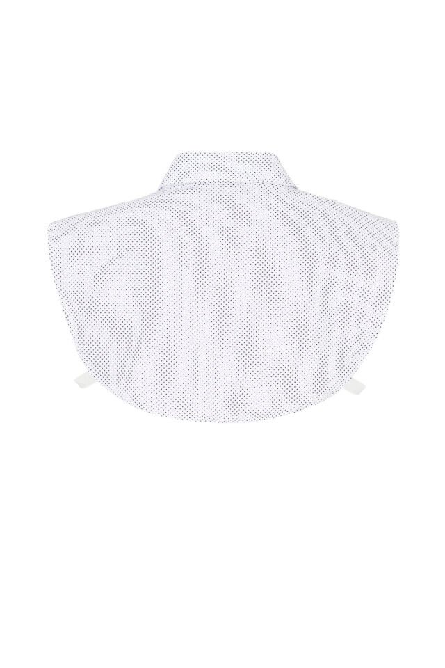 Beyaz Puantiyeli Kadın Iç Crop Gömklek